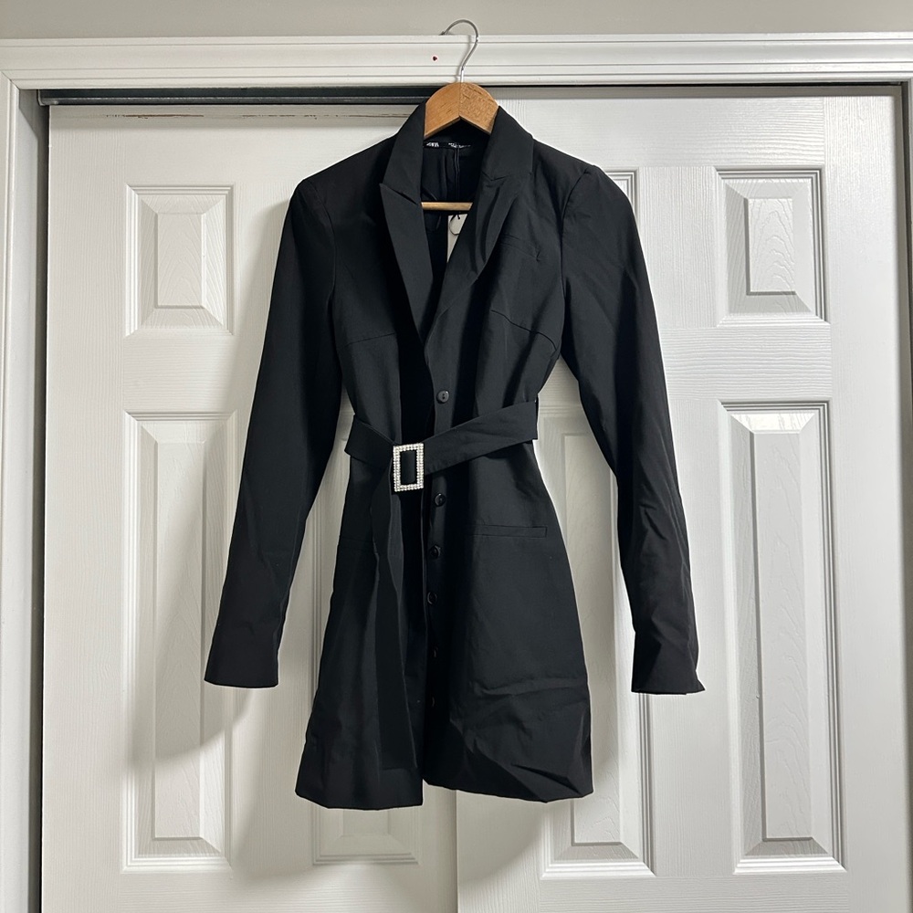 Zara Black Belted Blazer